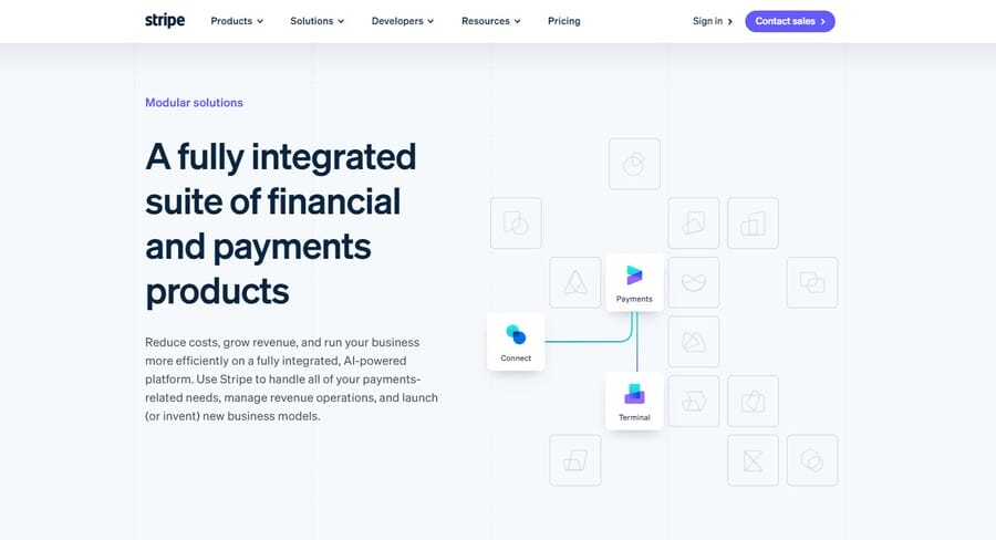 Stripe website screenshot