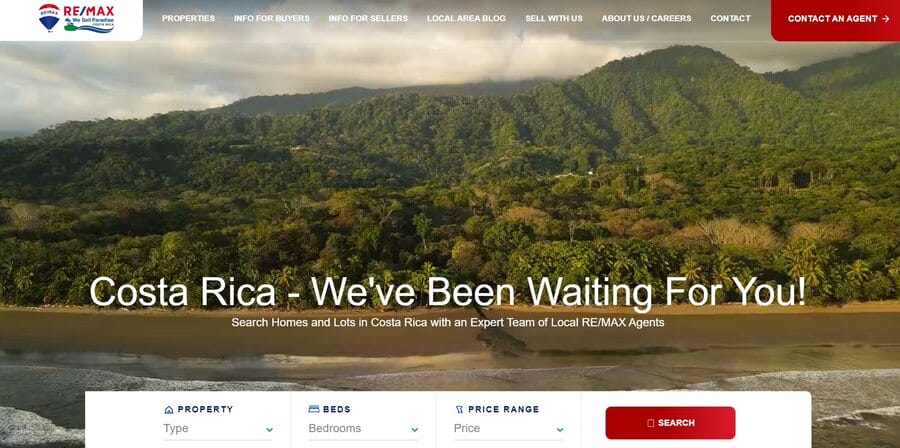 RE/MAX Costa Rica website screenshot