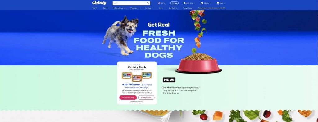 Chewy homepage screenshot