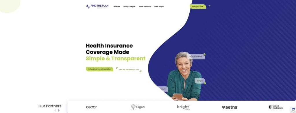 Find The Plan homepage screenshot