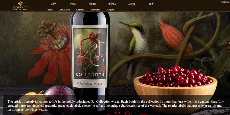 Boisset Collection website screenshot