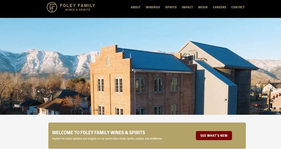 Foley Family Wines & Spirits website screenshot