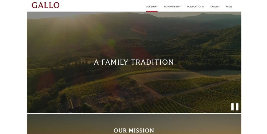 Gallo website screenshot