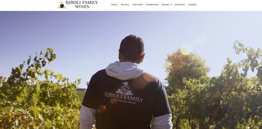 Riboli Family Wines website screenshot