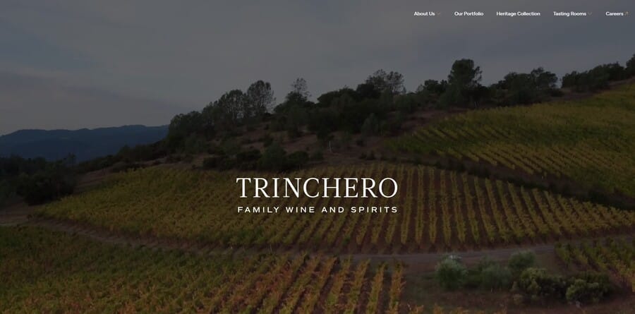 Trinchero Family Wine website screenshot
