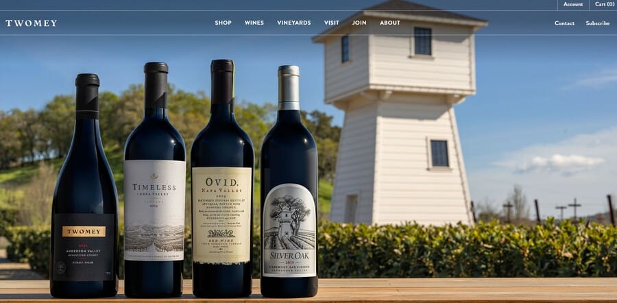 Silver Oak & Twomey website screenshot