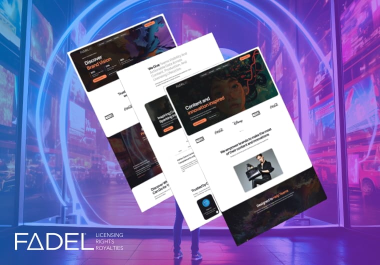 Modern website design concepts displayed in layered mockups with immersive neon branding, dark UI elements and responsive digital platform layouts.