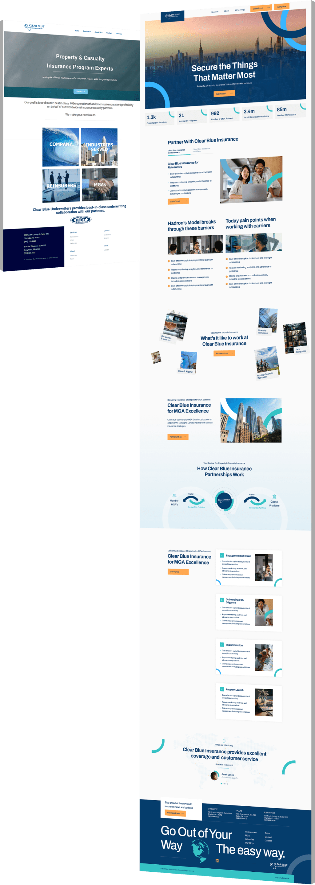 Image showing Clear Blue Insurance Group's before and after design
