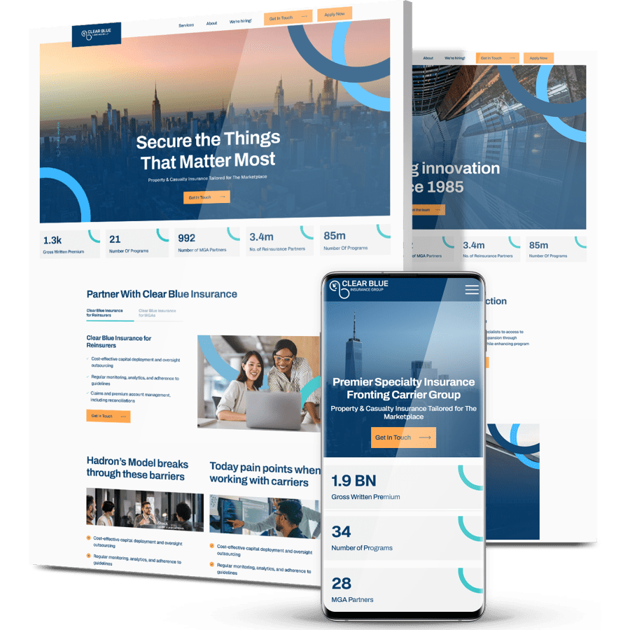 Image showing Clear Blue Insurance's website design