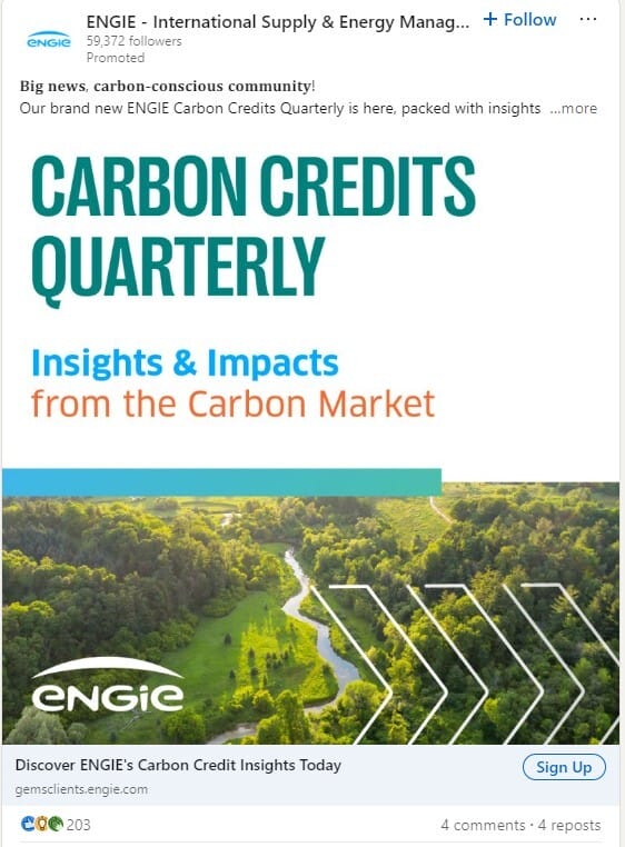 Image showing article and newsletter ads on LinkedIn