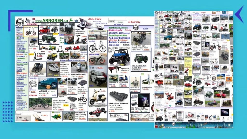 Image showing an example of an unresponsive website