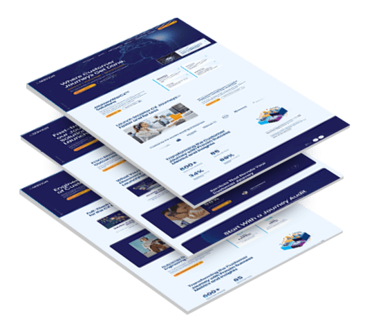 Three stacked images of Servion's website design