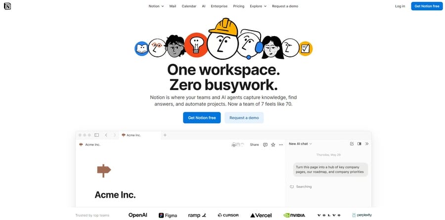 Notion website screenshot