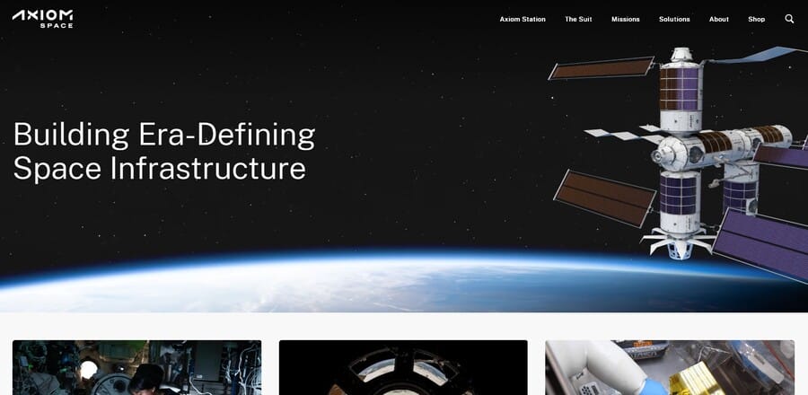 Axiom Space website screenshot