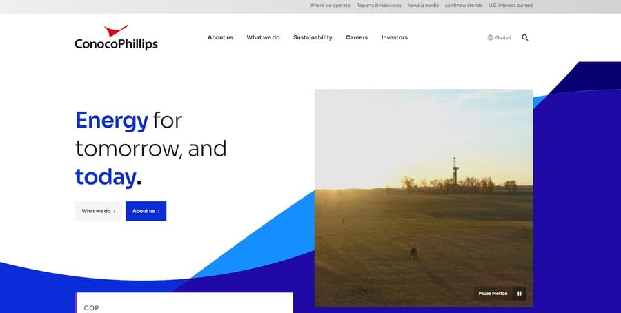 ConocoPhillips website screenshot