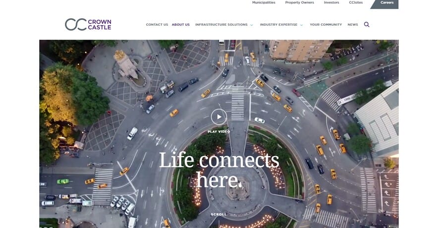 Crown Castle Inc. website screenshot