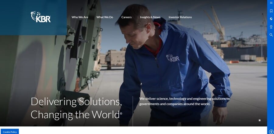 KBR Inc. website screenshot