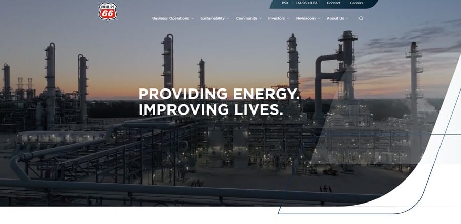 Phillips 66 website screenshot