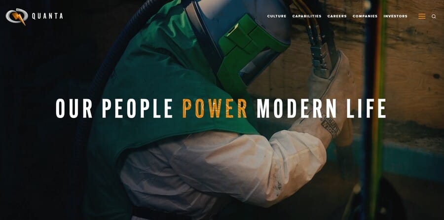 Quanta Services website screenshot