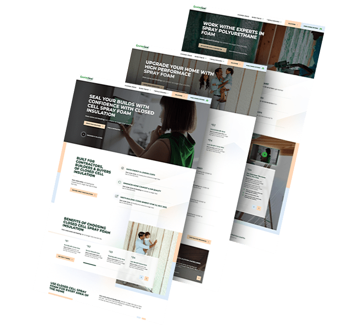 Colage of three images of Enviroseal's website