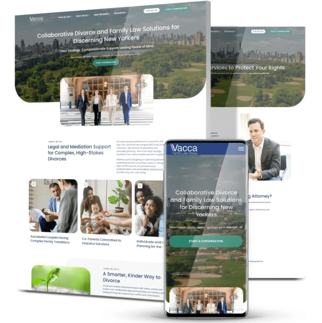 Image showing Vacca Family Law Group's design on desktop and mobile
