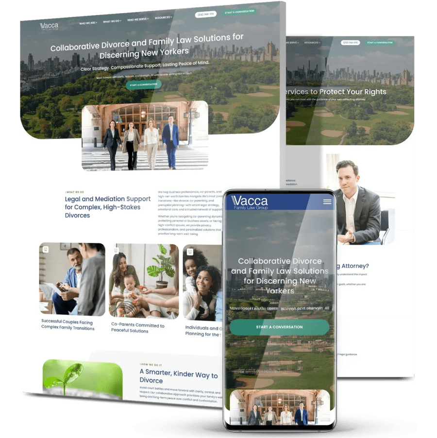 Image showing Vacca Family Law Group's design on desktop and mobile