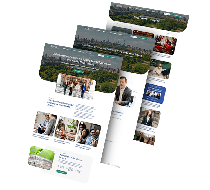 A collage of Vacca Family Law group's website