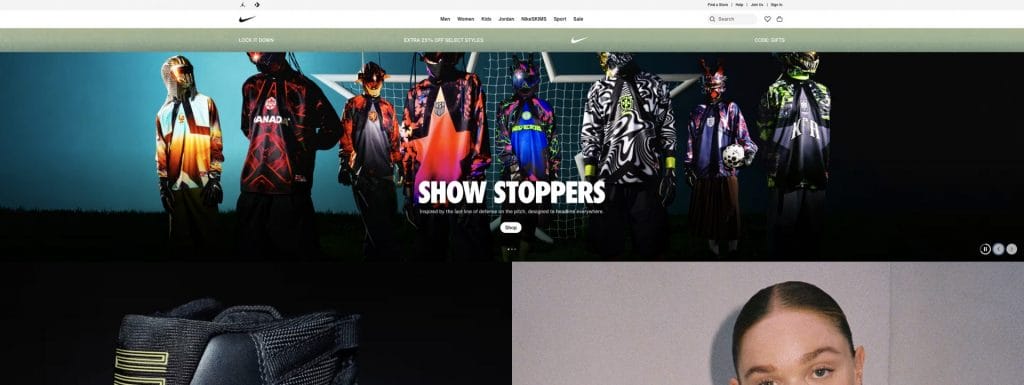 NIke homepage screenshot.