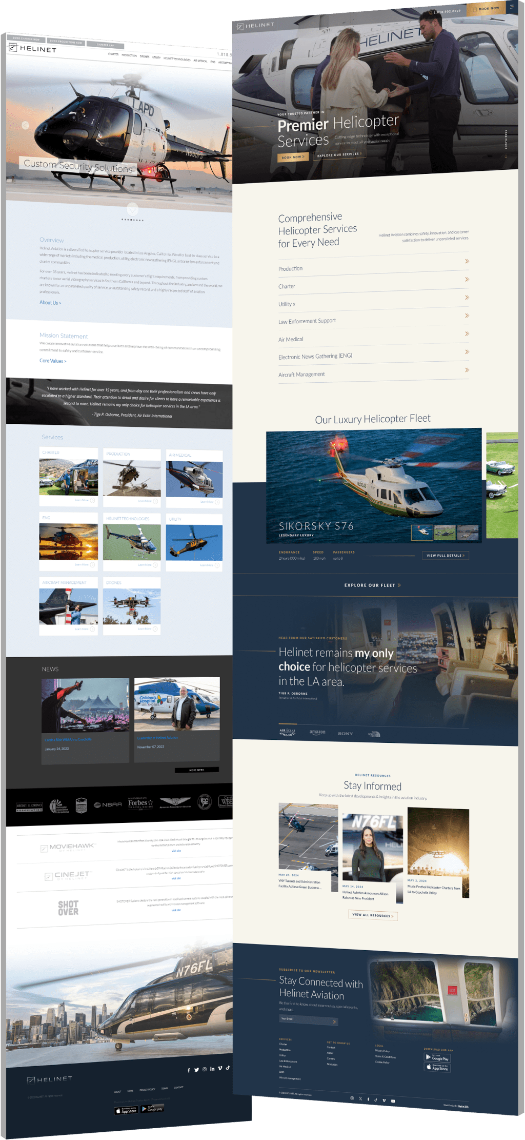 Image showing Helinet Aviation's before and after design