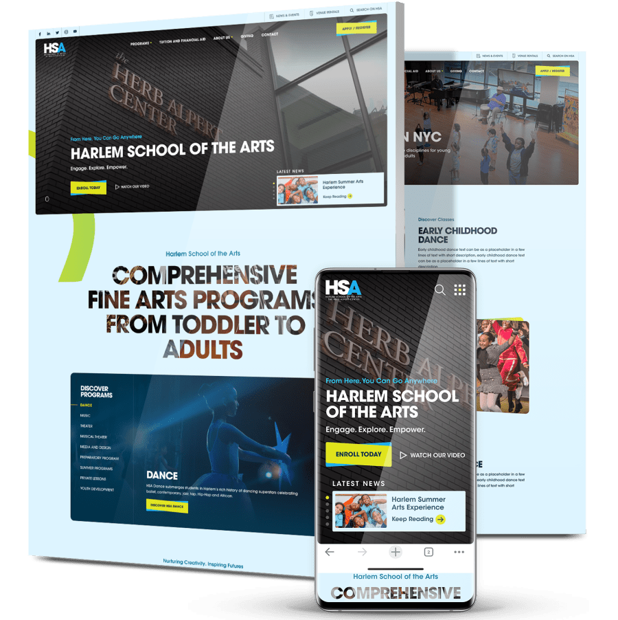 Image showing HSA's website design