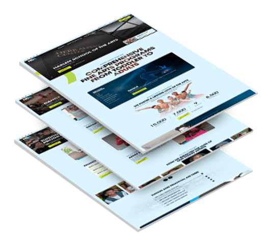 Three stacked images of HSA's website design