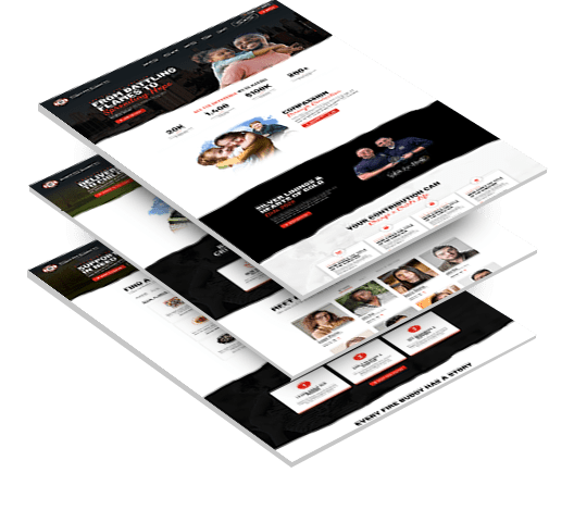 Three stacked images of Project Fire Buddies' website design