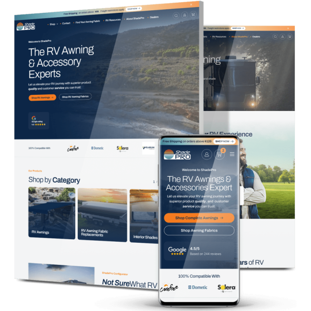 Image showing ShadePro's website design