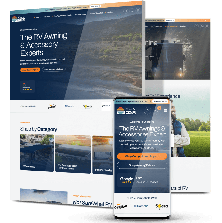 Image showing ShadePro's website design