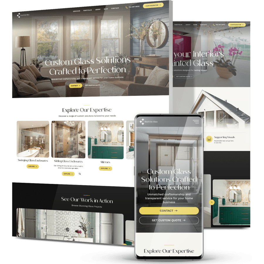 Image showing Steel City Glass' website design