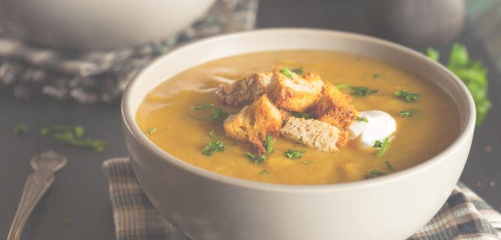 Background image for Ventura Foods' case study showing a bowl of soup