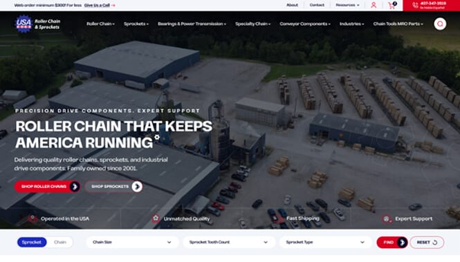 USA Roller Chain website screenshot