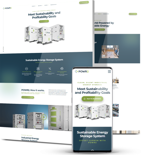 Image showing POWR2's website design on desktop and mobile