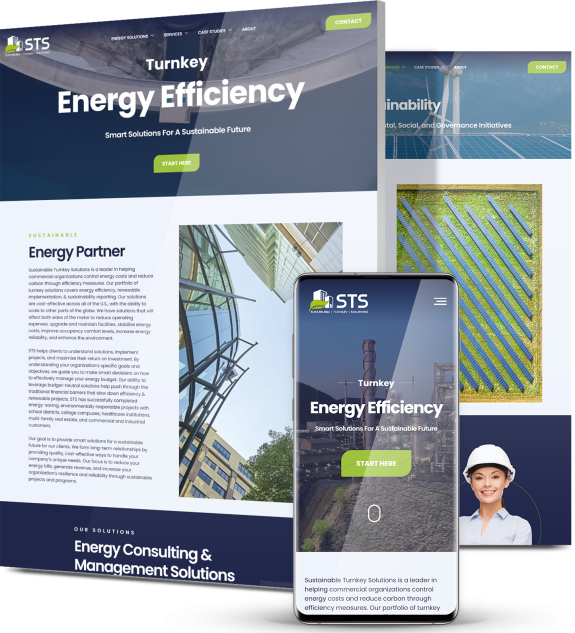 Image showing STS Group's website design on desktop and mobile