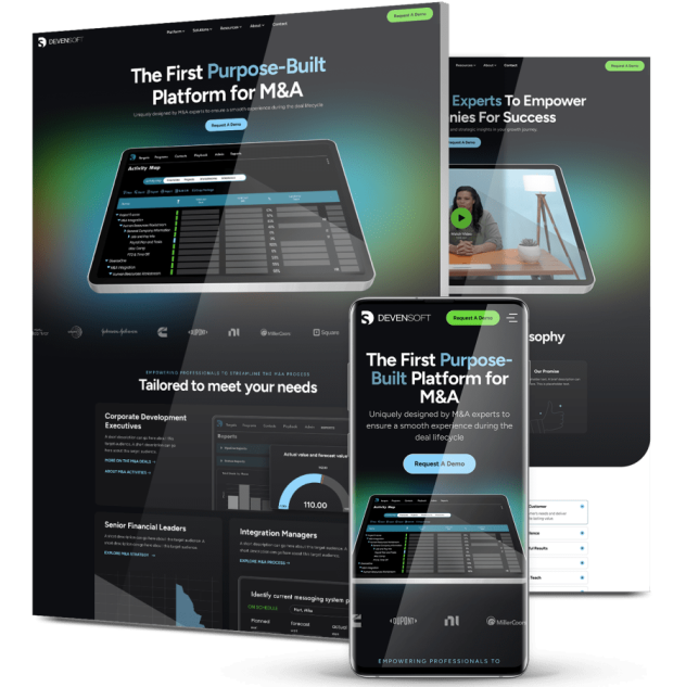 Image showing Devensoft's website design on desktop and mobile
