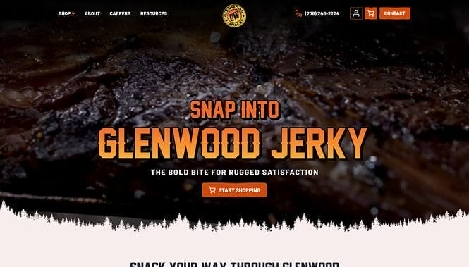 Glenwood Jerky website screenshot