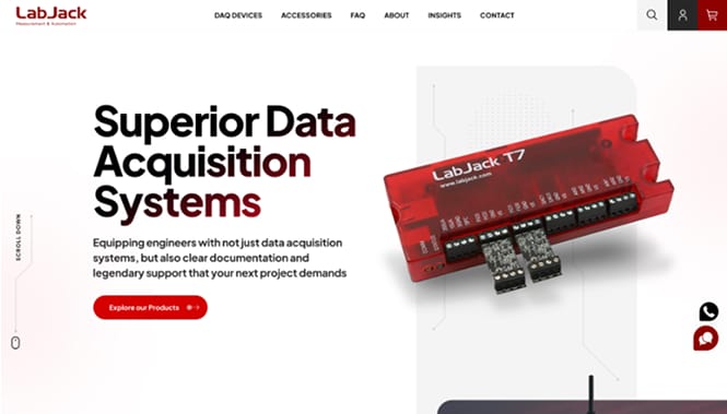 LabJack website screenshot