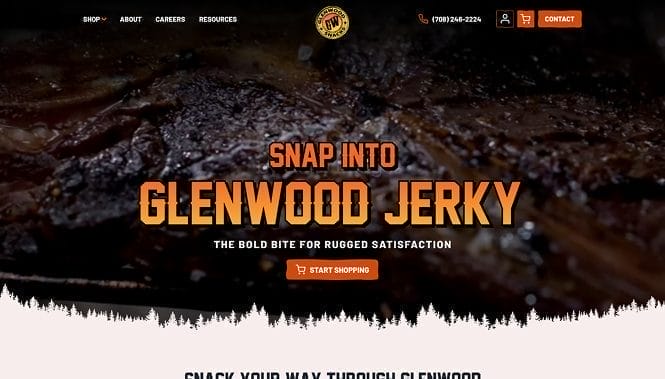 Gleenwood Jerky website screenshot