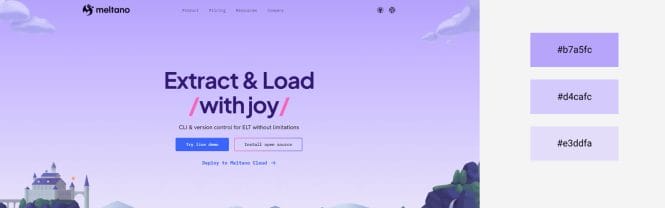 Meltano's homepage hero section