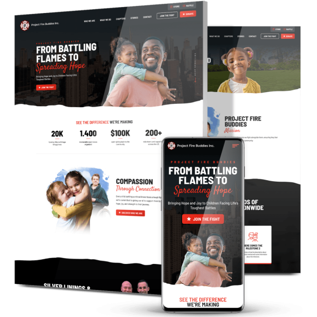 Image showing Project Fire Buddies' website on desktop and mobile