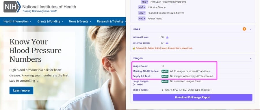 Building 508-Compliant Websites: Guide For Public Agencies 2 NIH website screenshot