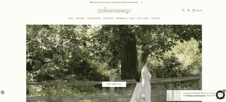 30 Best Shopify Store Examples For Inspiration 9 Adored Vintage website screenshot
