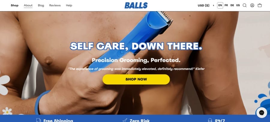 30 Best Shopify Store Examples For Inspiration 14 BALLS website screenshot