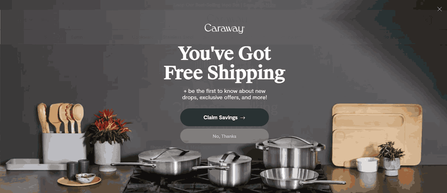 30 Stunning Website Pop-Up Examples From Experts 33 Caraway Home website screenshot