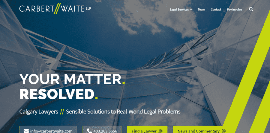 20 Best Law Firm Branding Ideas 5 Carbert Waite LLP website screenshot